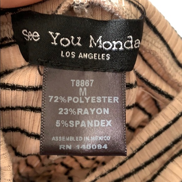 See You Monday Tan & Black Striped Tunic Dress - Picture 3 of 3